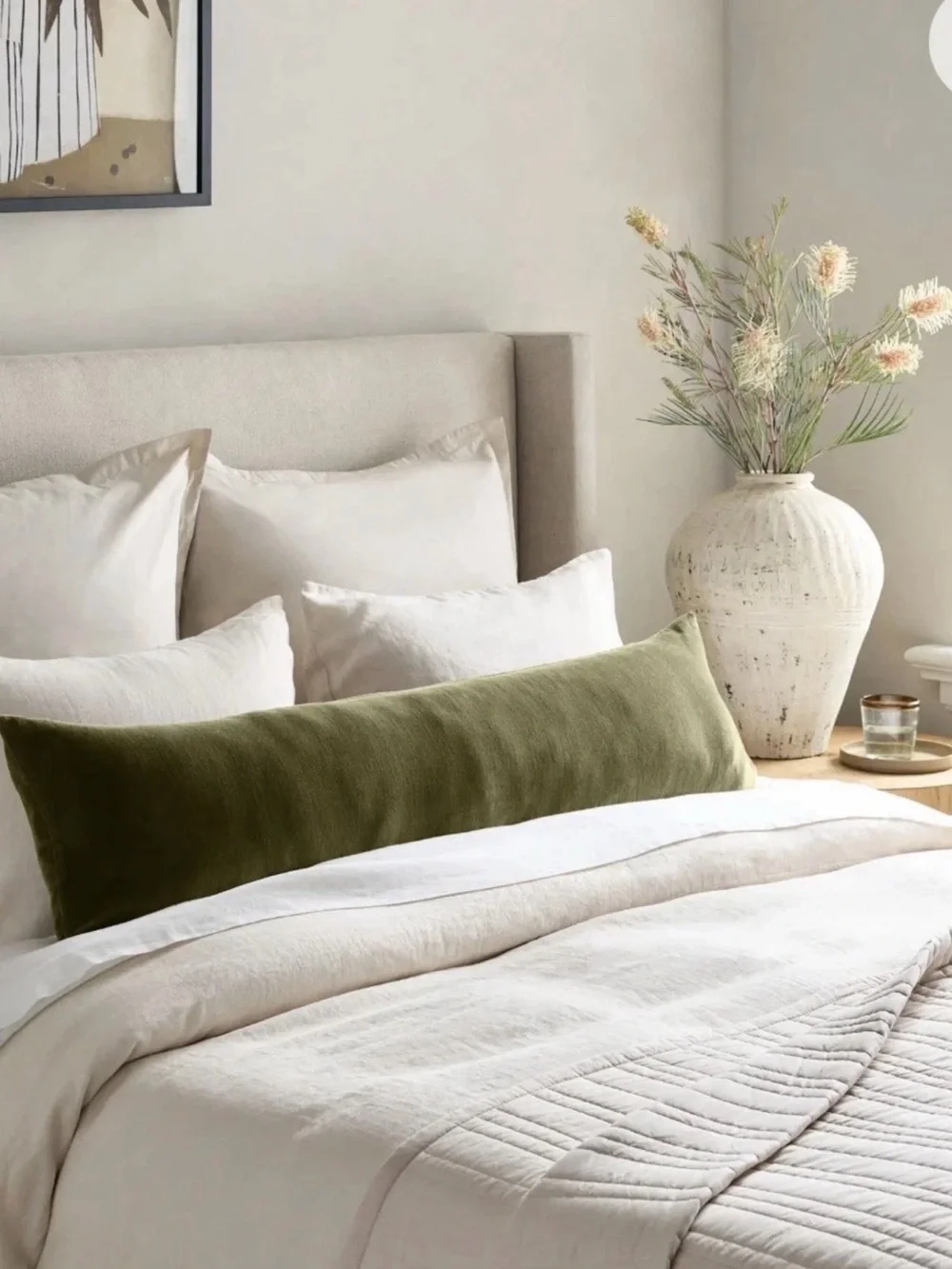 🆕Quince Velvet Lumbar Pillow Cover in Moss 12 x 48